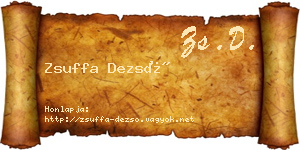 Zsuffa Dezső névjegykártya